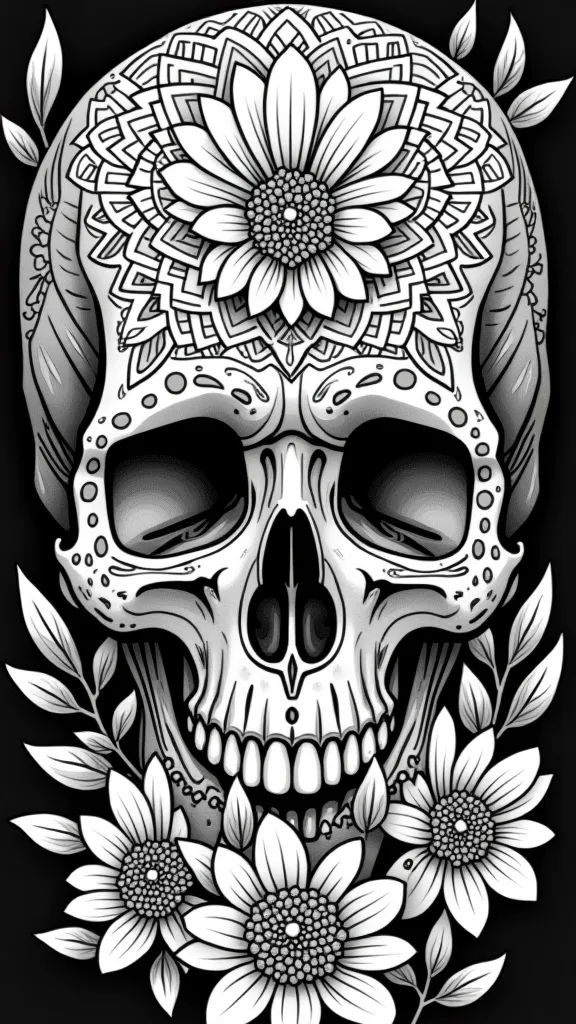 skull tattoo coloring pages